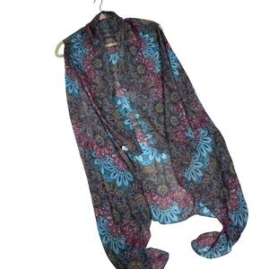 Accents‎ by Lavello NEW Convertible Vest Chiffon Paisley Mandala Print One Size